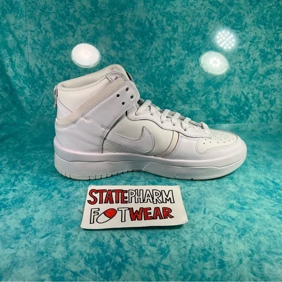 Nike Dunk High Up Summit White Women’s Leather Retro Sneakers Shoes Size 10