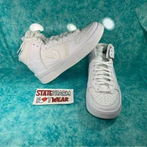 Nike Dunk High Up Summit White Women’s Leather Retro Sneakers Shoes Size 10