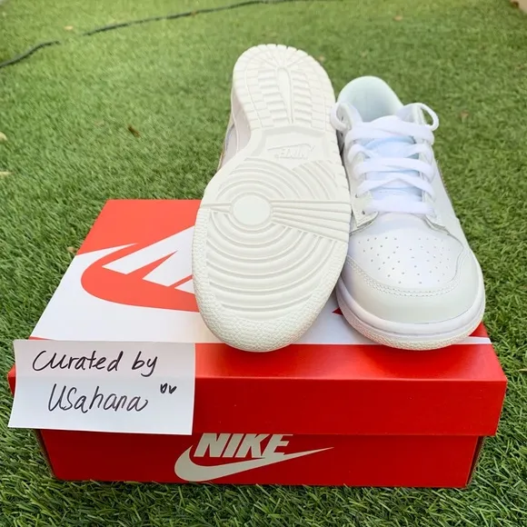 Nike Dunk low GS white rose gold shoes