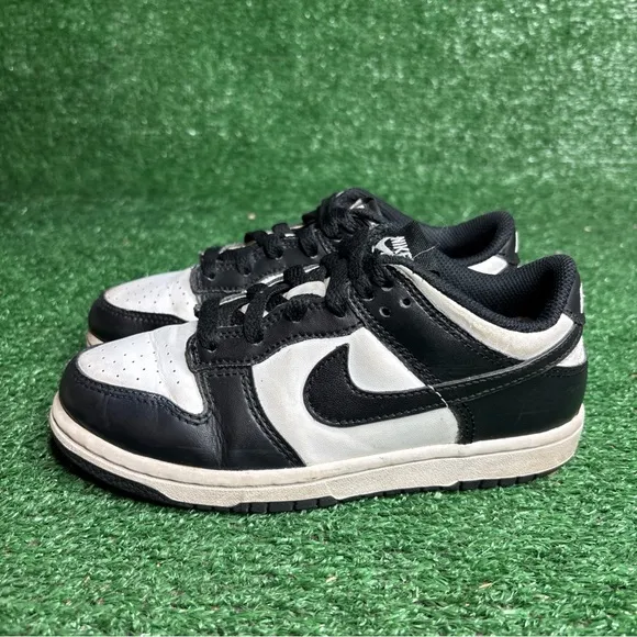 Nike Dunk Low Panda Unisex Kids Size 1Y White Black Athletic Shoes CW1588-100