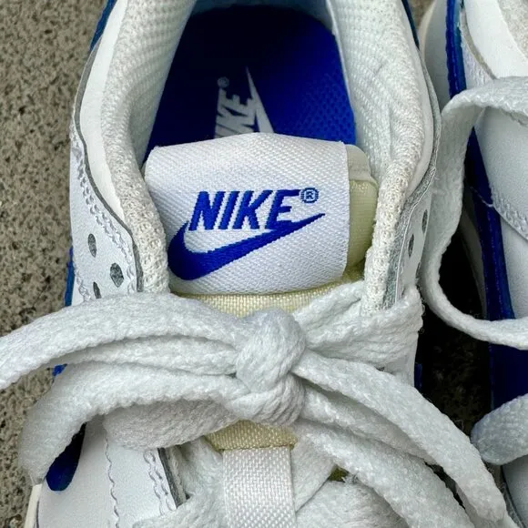NIKE Dunk Low Retro Sneakers 1.5 33 EU White Blue Running Shoes EUC Kids Shoe