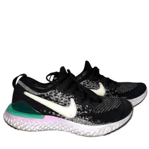 Nike Epic React Flyknit 2 GS Oreo Black Sneakers Kids 7 7Y AQ3244 Running Shoes
