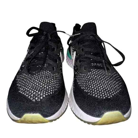 Nike Epic React Flyknit 2 GS Oreo Black Sneakers Kids 7 7Y AQ3244 Running Shoes
