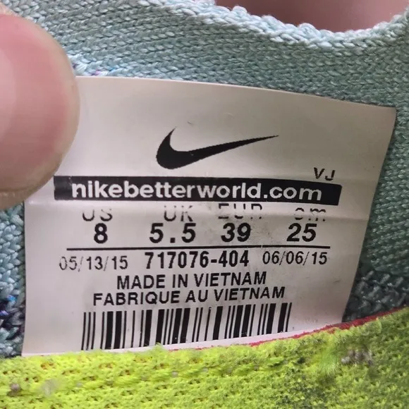Nike‎ Free 4.0 Flyknit Running Shoes Lightweight Athletic Blue Size 8