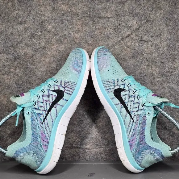 Nike‎ Free 4.0 Flyknit Running Shoes Lightweight Athletic Blue Size 8