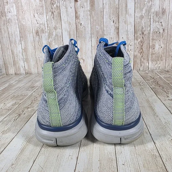 Nike Free Flyknit Chukka Running Shoes Sneakers Blue Gray Mens Size 13