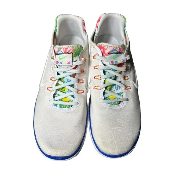 Nike Free RN 2018 T-Shirt White‎ Speed Multicolor AH3966 Men Sz 10.5 Dream #S29