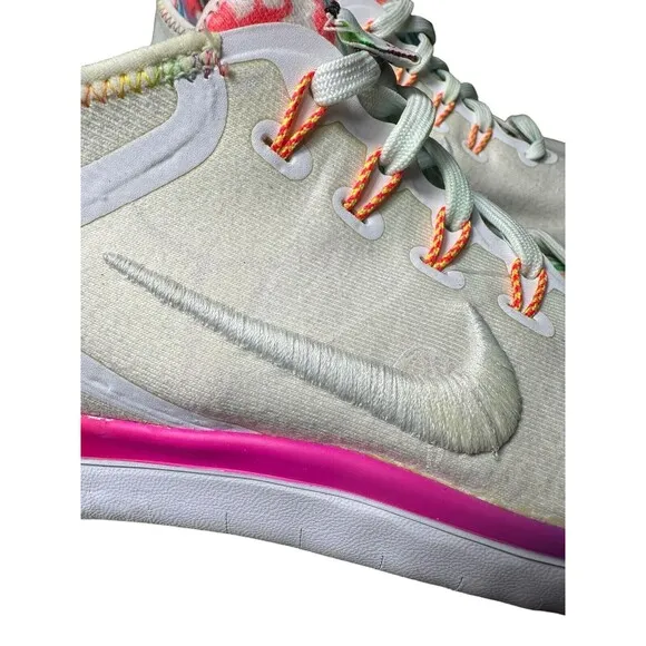 Nike Free RN 2018 T-Shirt White‎ Speed Multicolor AH3966 Men Sz 10.5 Dream #S29