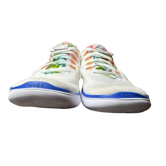 Nike Free RN 2018 T-Shirt White‎ Speed Multicolor AH3966 Men Sz 10.5 Dream #S29