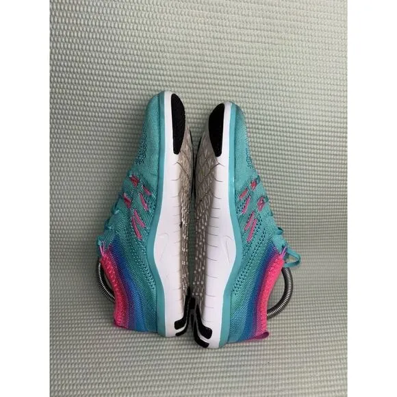 Nike Free Focus Flyknit Running Sneakers Shoes Women’s Size 8 844817-300 Teal