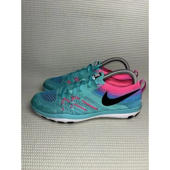 Nike Free Focus Flyknit Running Sneakers Shoes Women’s Size 8 844817-300 Teal