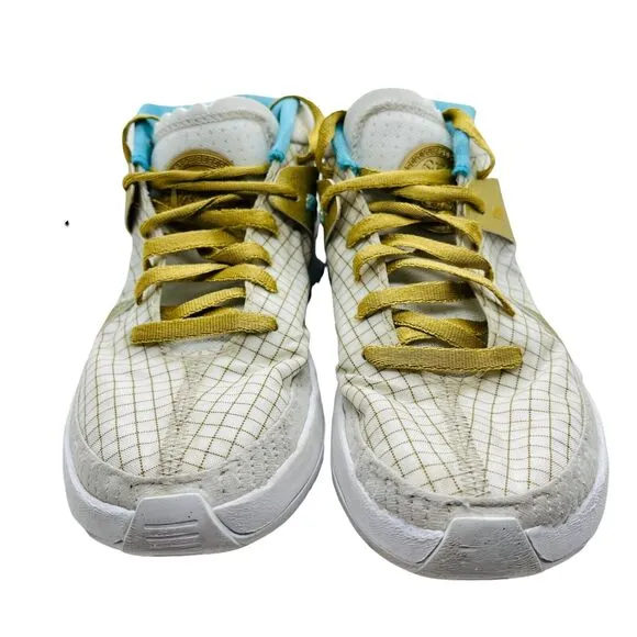 Nike Girls Kids Zoom KD DA0895-102 White Fabric Lace Up Basketball Shoes Size 5