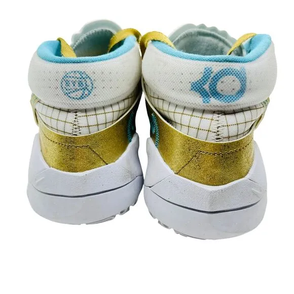 Nike Girls Kids Zoom KD DA0895-102 White Fabric Lace Up Basketball Shoes Size 5