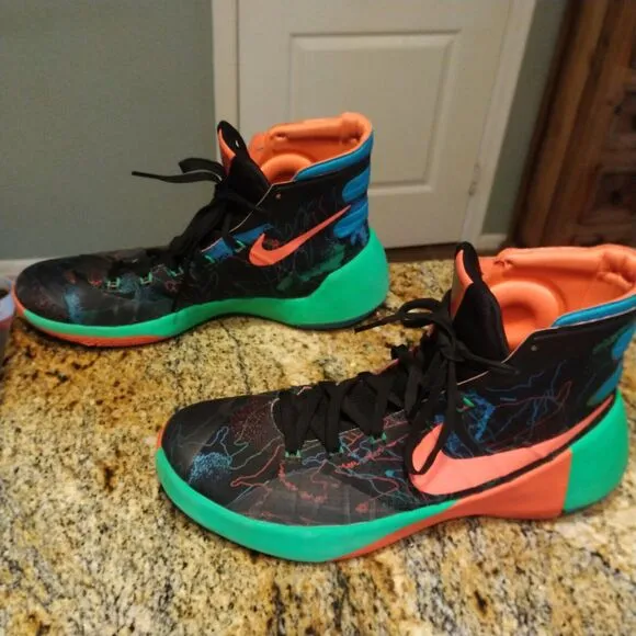 Nike Hyperdunk 2015 Premium Black Blue Lagoon Shoes 749567-084 Men’s Size 12.5