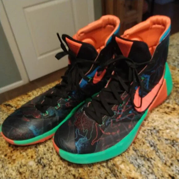 Nike Hyperdunk 2015 Premium Black Blue Lagoon Shoes 749567-084 Men’s Size 12.5