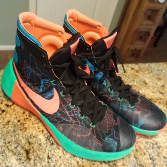 Nike Hyperdunk 2015 Premium Black Blue Lagoon Shoes 749567-084 Men’s Size 12.5