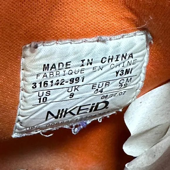 Nike ID Dunk High Orange Black White 316412-991 Men’s 10 Women’s 11.5