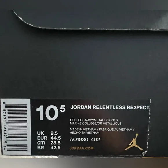 Nike Jordan Relentless RE2PECT Derek Jeter COLLEGE NAVY/GOLD