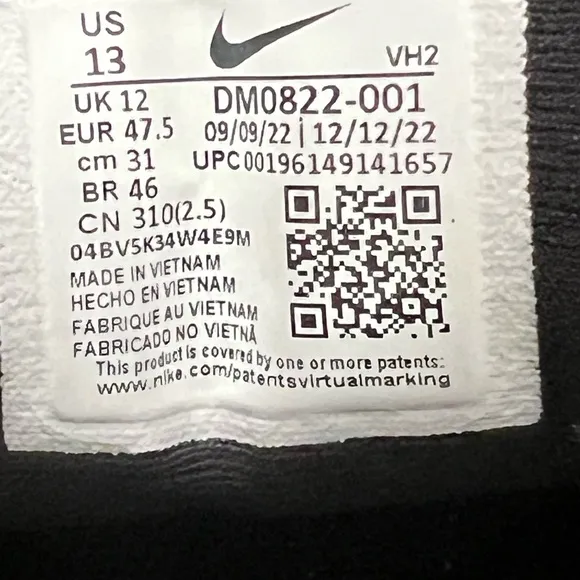 Nike Juniper Trail 2 NN Running Shoes Mens Size 13 Black/White DM0822-001