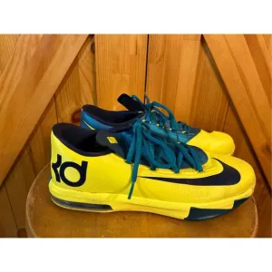 Nike KD 6 Seat Pleasant Youth Basketball Shoes Yellow/M Blue 599477-700 Size 7Y