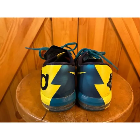 Nike KD 6 Seat Pleasant Youth Basketball Shoes Yellow/M Blue 599477-700 Size 7Y