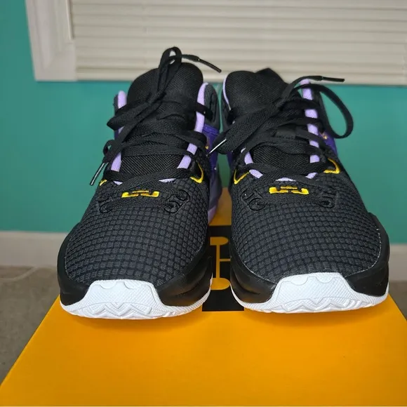 Nike Lebron Witness VII shoes Lakers black university gold lilac