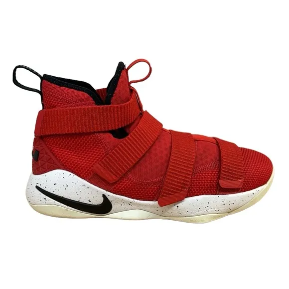 Nike LeBron Zoom Soldier 11 918369-601 Red White Basketball Shoes Sneakers Sz 6Y
