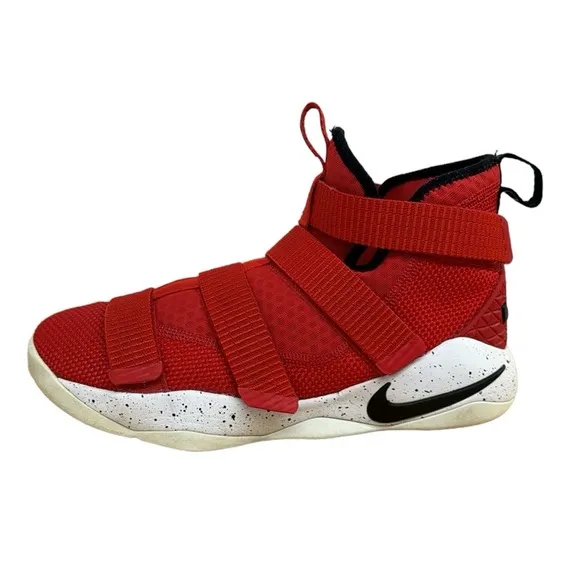 Nike LeBron Zoom Soldier 11 918369-601 Red White Basketball Shoes Sneakers Sz 6Y