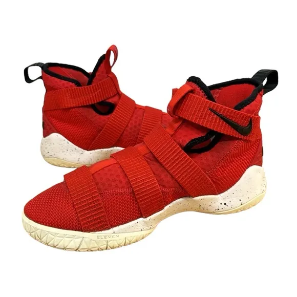 Nike LeBron Zoom Soldier 11 918369-601 Red White Basketball Shoes Sneakers Sz 6Y