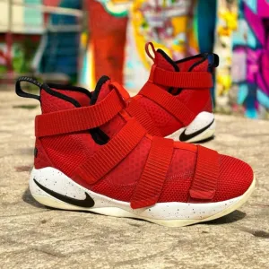 Nike LeBron Zoom Soldier 11 918369-601 Red White Basketball Shoes Sneakers Sz 6Y
