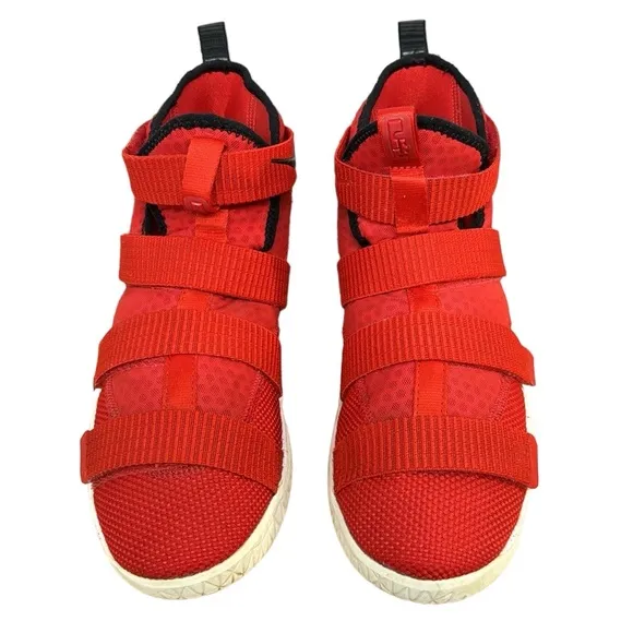 Nike LeBron Zoom Soldier 11 918369-601 Red White Basketball Shoes Sneakers Sz 6Y