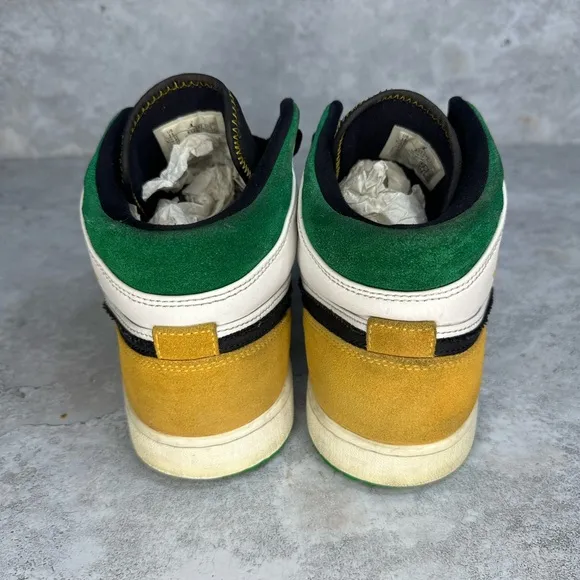Nike Men’s Air Jordan 1 Mid SE Shoes Oakland Lucky Green Yellow 852542101 SZ 11