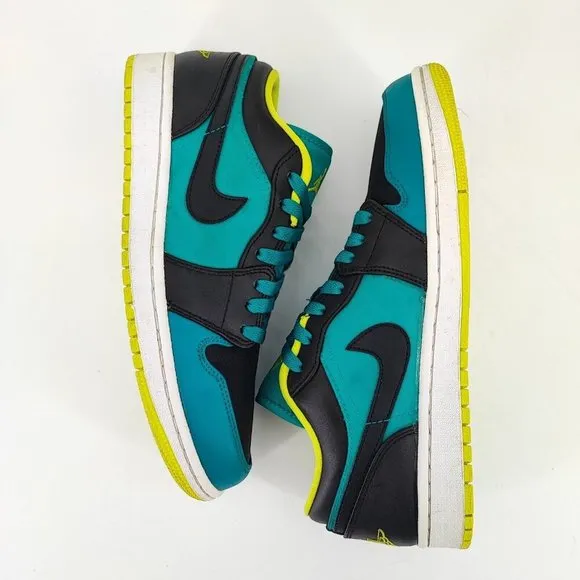 Nike Men’s Air Jordan 1 Retro Low Lush Teal Venom Green Black Sneaker Size 8.5