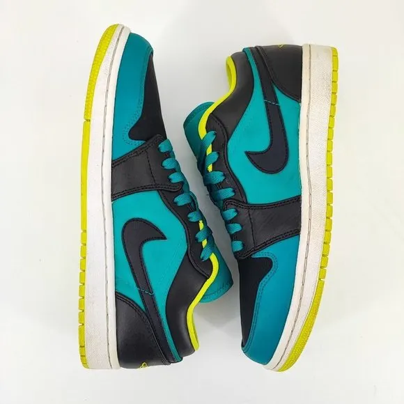 Nike Men’s Air Jordan 1 Retro Low Lush Teal Venom Green Black Sneaker Size 8.5
