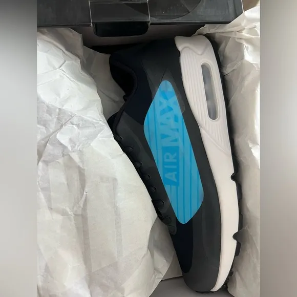 Nike Men's Air Max 90 Trainers NS GPX Big Logo Sneakers Shoes - Black &amp; Blue