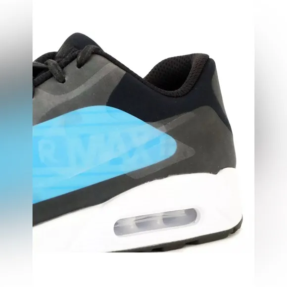 Nike Men's Air Max 90 Trainers NS GPX Big Logo Sneakers Shoes - Black &amp; Blue