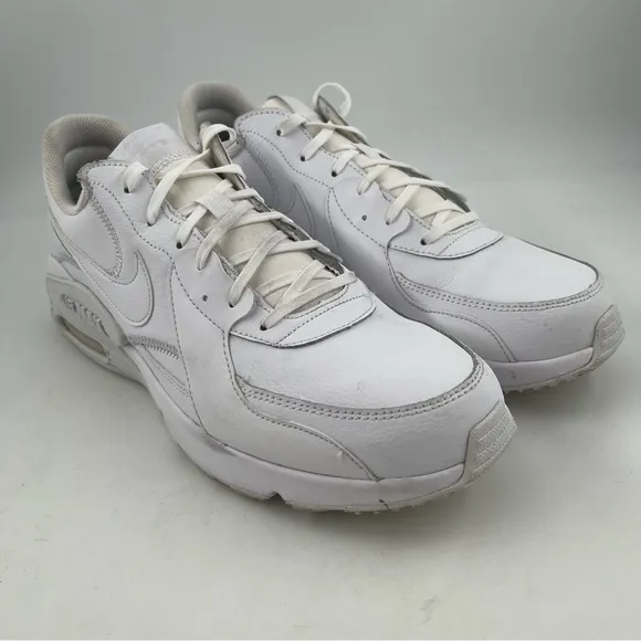 Nike Men’s Air Max Excee Triple White Leather Athletic Shoes Sneakers - Size 12