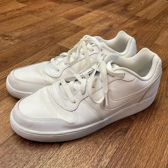 Nike Men’s Ebernon Triple White Tennis Shoes