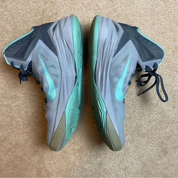 NIKE Men’s Hyperdunk 2014 Basketball Shoes Gray Turquoise
