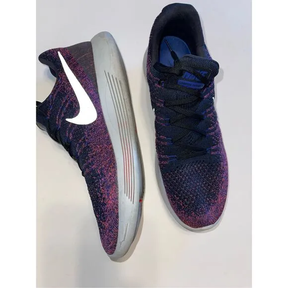 Nike Men’s Lunarepic Low Flyknit 2  Shoes Black/Reflect Silver Purple Size 12 A2