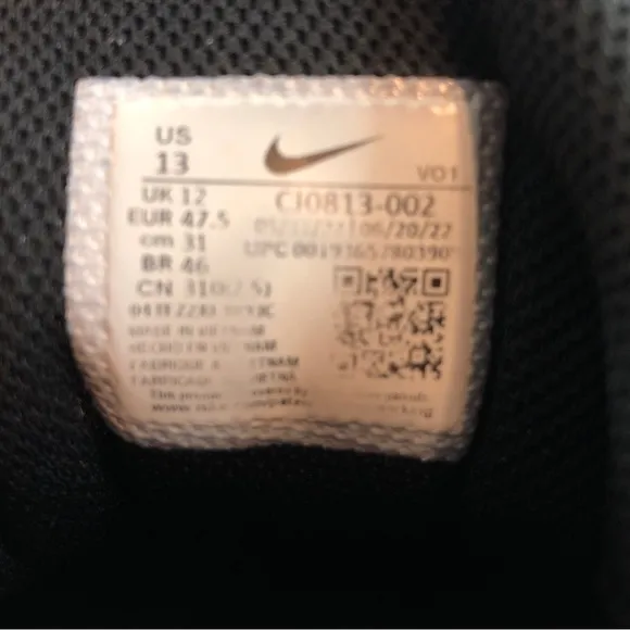 Nike Men’s Varsity Compete Tr 3 Sz 13 CJ0813-002 Smoke Grey Black Training Shoes