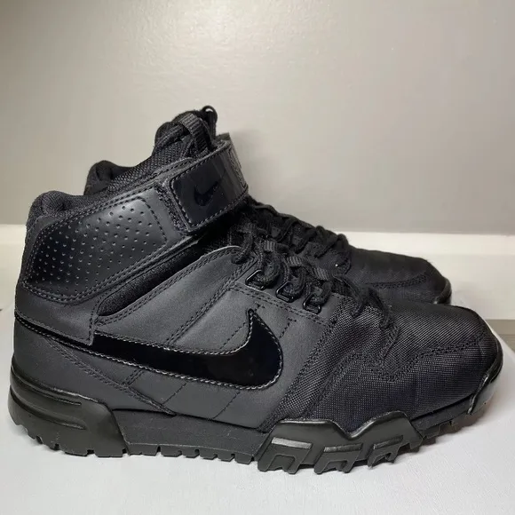 Nike Mogan Mid 2 OMS Triple Black Shoes Men’s 8 HiTop Rare Sneakers 535836-001