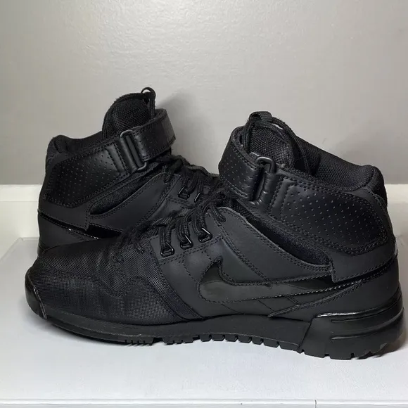 Nike Mogan Mid 2 OMS Triple Black Shoes Men’s 8 HiTop Rare Sneakers 535836-001