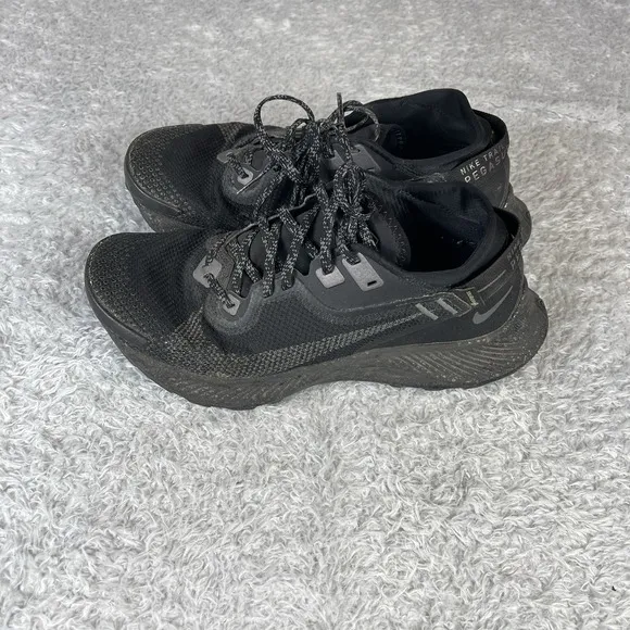 Nike Pegasus Trail 2 GTX Waterproof Black Metallic Running Shoes Mens Size 7.5