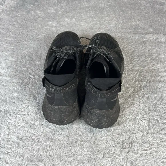 Nike Pegasus Trail 2 GTX Waterproof Black Metallic Running Shoes Mens Size 7.5