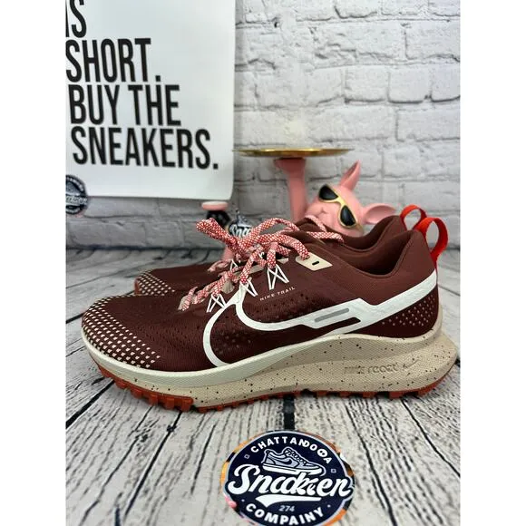 Nike Pegasus Trail 4 Mens 10 Burgundy Red Running Shoes Hike Trekking Training