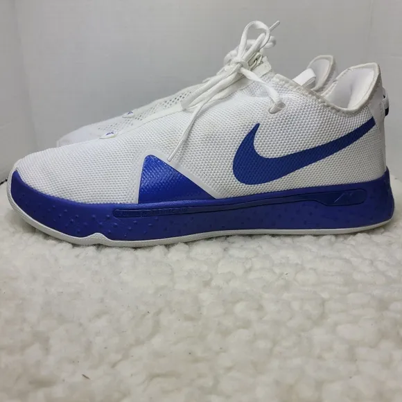 Nike PG 4 TB Promo White Royal Blue Paul George Men’s 15 Basketball Shoes CW4134