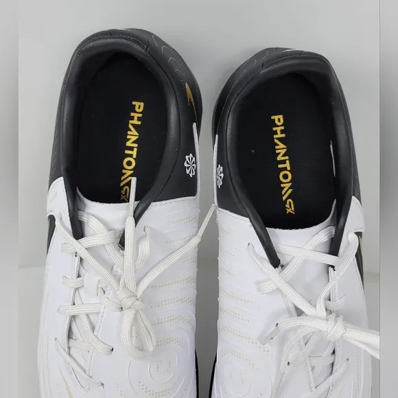Nike Phantom GX II Academy IC White Black Gold Shoes FJ2581-100 Men’s Sz 10 New
