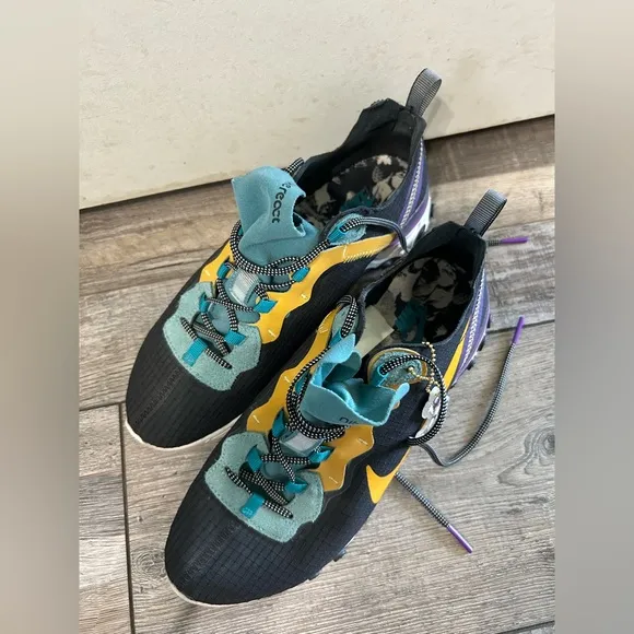 Nike React Element 55 PRM - Black Mineral Cyan sneaker shoes 6.5