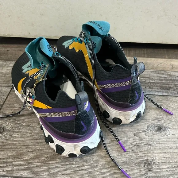 Nike React Element 55 PRM - Black Mineral Cyan sneaker shoes 6.5